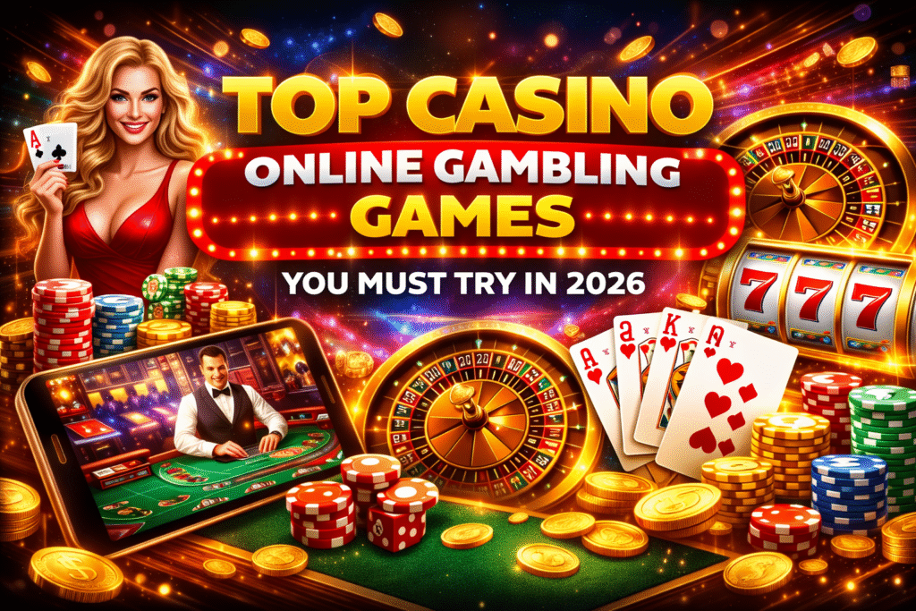 Top casino online gambling games 2026 banner with YO logo horizontal design