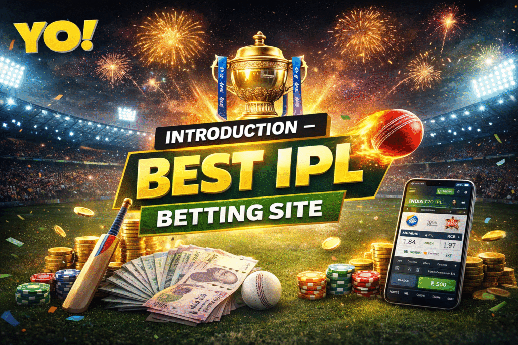 Best IPL Betting Site 2026 introduction with YO logo, IPL cricket betting app, live betting odds and online cricket betting India