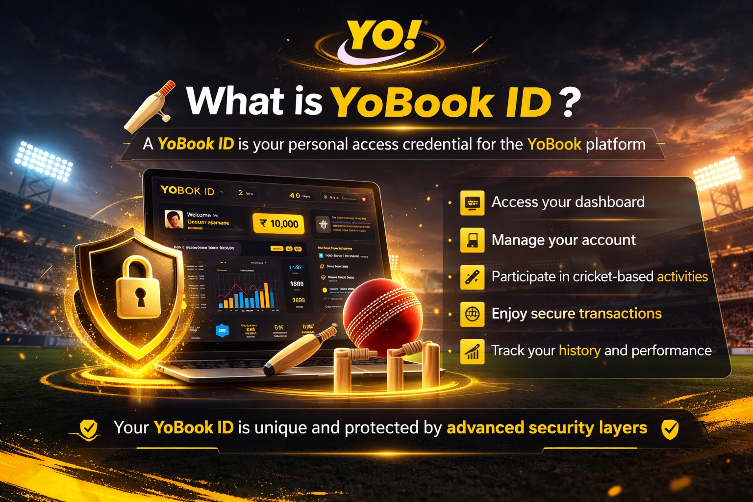 What is YoBook ID cricket dashboard security banner