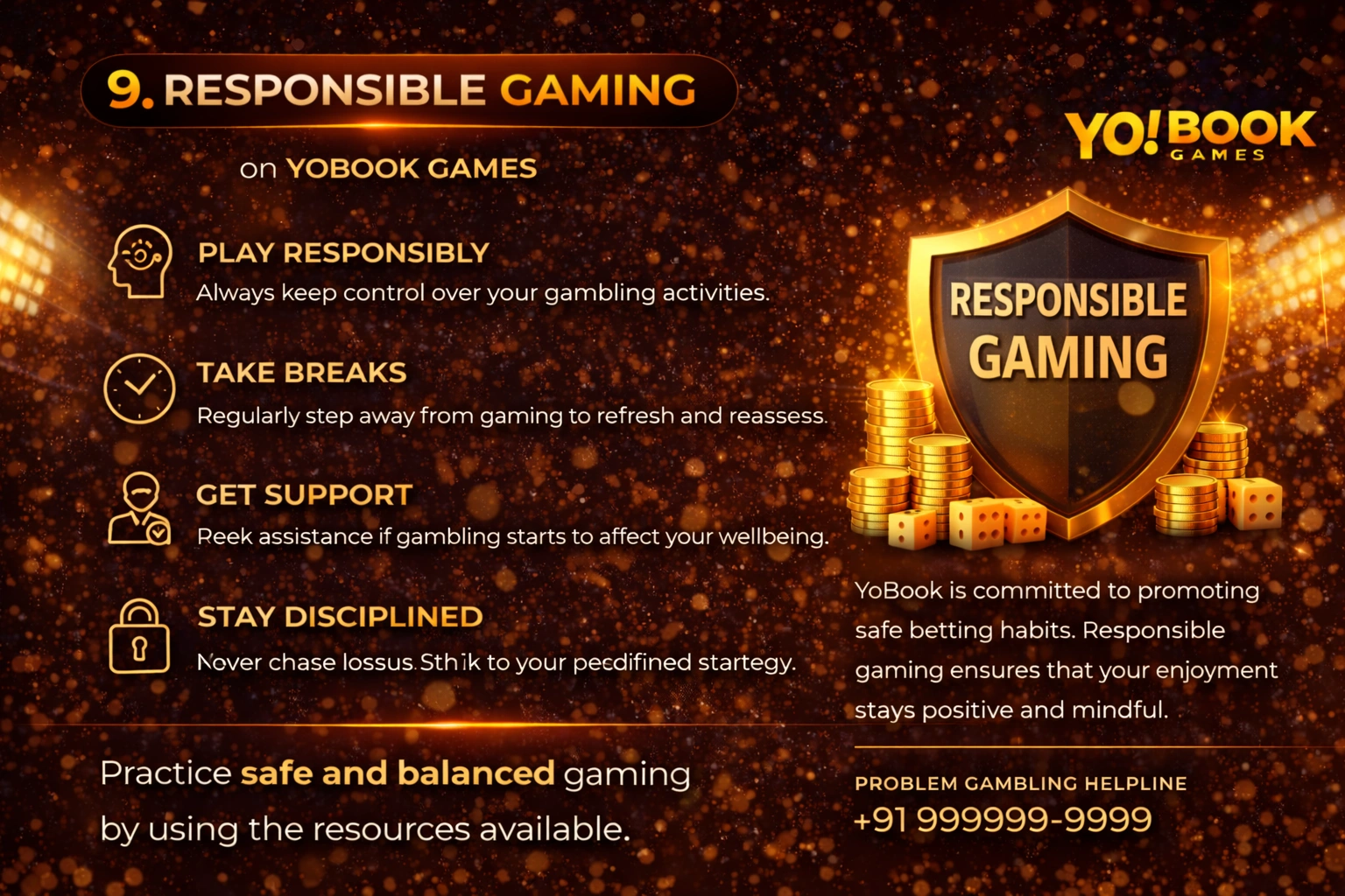 Responsible gaming guide on YoBook Games