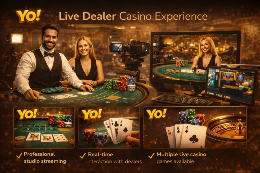 YoBook Live Casino live dealer experience real time gaming banner
