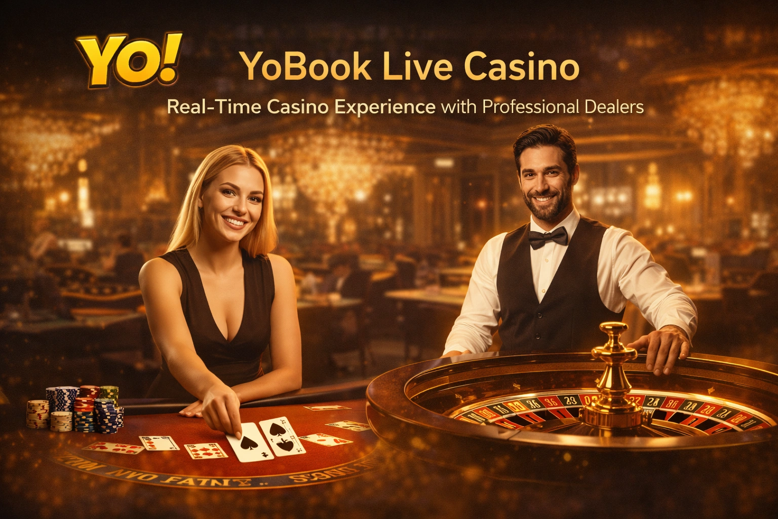 YoBook Live Casino real time dealer blackjack roulette banner