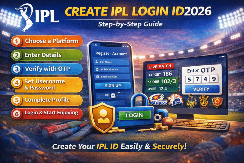 Create IPL Login ID 2026 step by step guide with OTP verification and secure login process