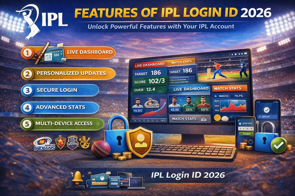 IPL Login ID features 2026 including live dashboard, secure login, advanced stats and multi device access